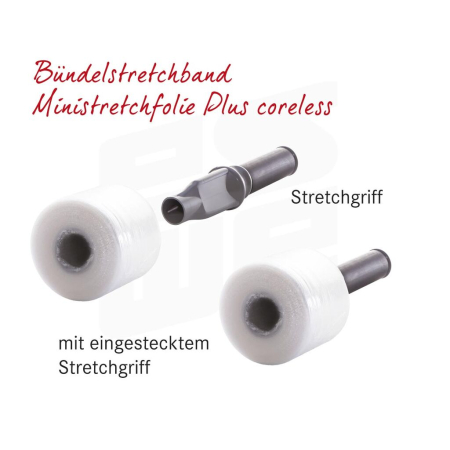 Bündelstretchband / Mini-Stretchfolie (LDPE) | Plus vorgereckt coreless | Rollen - 10µ - 201-RS-KOPF by eswe versandpack gmbh