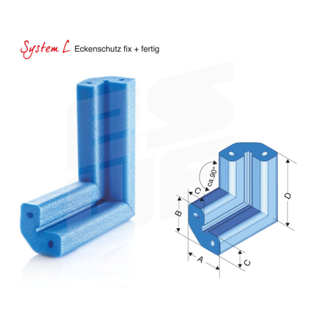 NOMAPACK® Schaumprofil "System L HD" (DS34, LDPE) | Ecken verschweißt made by eswe - 401-EV-KOPF by eswe versandpack gmbh