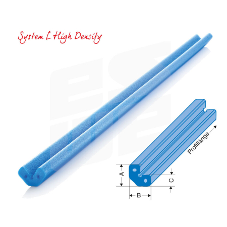 NOMAPACK® Schaumprofil "System L  HD" (DS34, LDPE) | Meterware (Stange) - 401-Z-KOPF by eswe versandpack gmbh