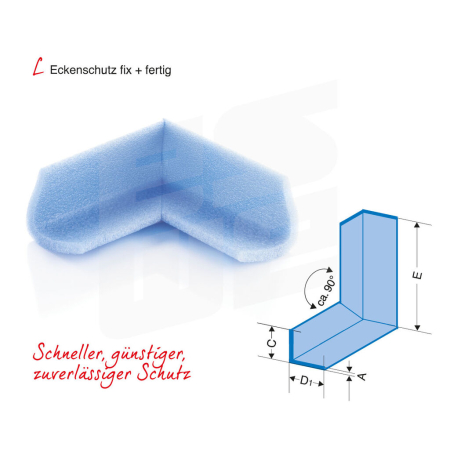 NOMAPACK® Schaumprofil "L" (LDPE) | Ecken, verschweißt made by eswe - 403-EV-KOPF by eswe versandpack gmbh
