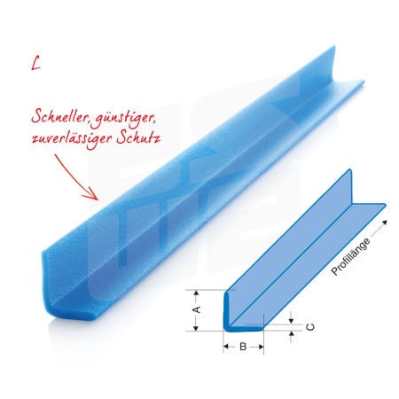 NOMAPACK® Schaumprofil "L" (LDPE) | Meterware (Stange) - 403-Z-KOPF by eswe versandpack gmbh