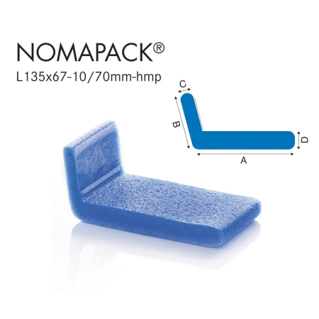 NOMAPACK® Schaumprofil "L 135x65-10" (LDPE) | Zuschnitt (einseitig innen permanent selbstklebend) - 403-ZHMP-KOPF by eswe versandpack gmbh
