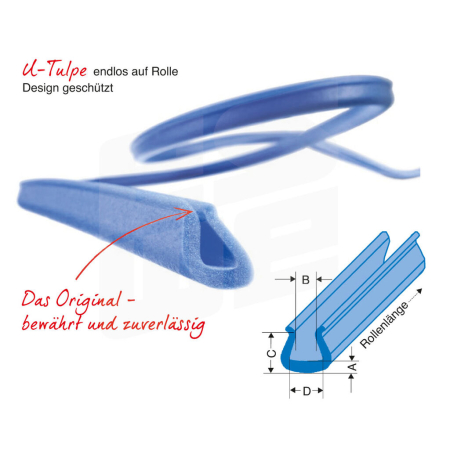 NOMAPACK® Schaumprofil "U-Tulpe" (LDPE) | Meterware (Rolle) - 404-R-KOPF by eswe versandpack gmbh