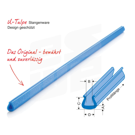 NOMAPACK® Schaumprofil "U Tulip, U-Tulpe" (LDPE) | Meterware (Stange) - 404-Z-KOPF by eswe versandpack gmbh