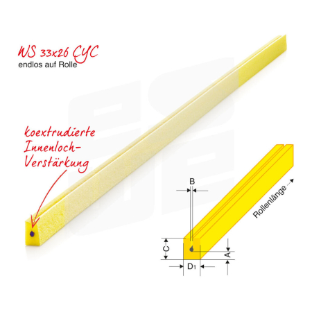 NOMAPACK® Schaumprofil "U", "WS" (LDPE) | Meterware (Rolle) - 405-R-KOPF by eswe versandpack gmbh