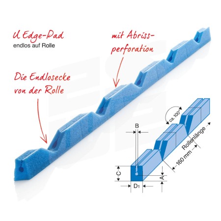 NOMAPACK® Schaumprofil "U Edge-Pad", "WS Edge-Pad" (LDPE) | Meterware (Rolle) - 405-REP-KOPF by eswe versandpack gmbh