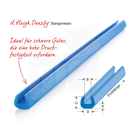 NOMAPACK® Schaumprofil "U", "U Classic", "U FEP" (LDPE) | Meterware (Stange) - 405-Z-KOPF by eswe versandpack gmbh