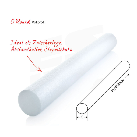 NOMAPACK® Schaumprofil "O Round" (LDPE) l Meterware (Stange) - 407-RZ-KOPF by eswe versandpack gmbh