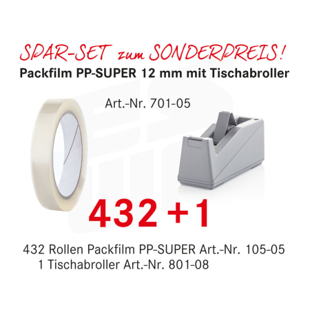 Spar-Set | Packfilm PP-SUPER | Träger: PP, Kleber: Acrylat - 701-PP-FILM-KOPF by eswe versandpack gmbh