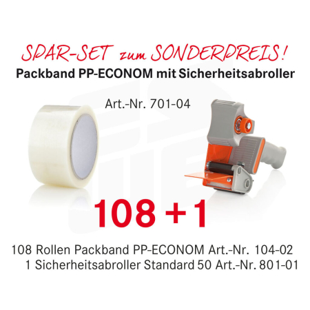 Spar-Set | Packband PP-ECONOM | Träger: PP, Kleber: Hotmelt - 701-PP-KOPF by eswe versandpack gmbh
