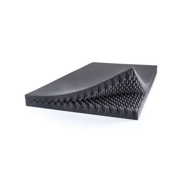 PU-Noppenschaum Zuschnitt 2.000x1.000x20mm, Noppe 1:3 (Rohplatte) anthrazit