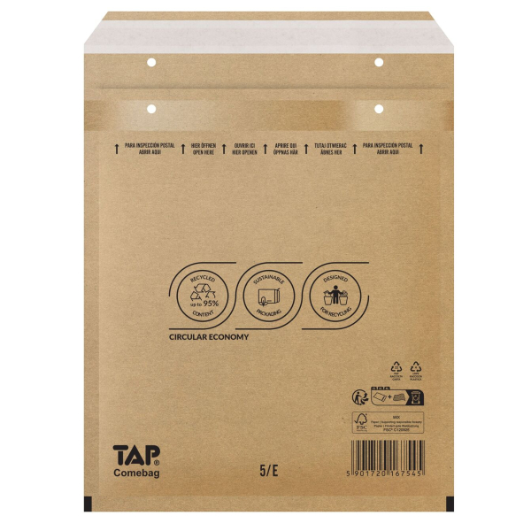 Luftpolstertaschen ´E´ bzw. ´5´ braun (DIN B5)