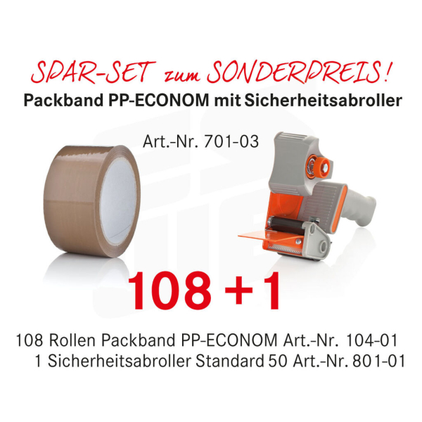 Spar-Set | Packband PP-ECONOM | Träger: PP, Kleber: Hotmelt