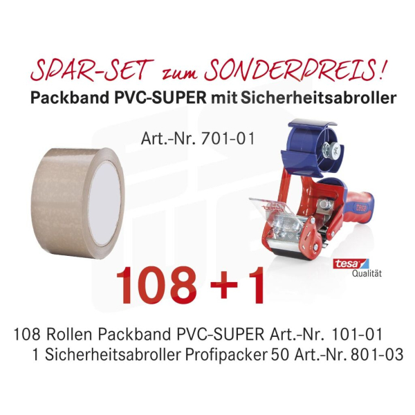 Spar-Set | Packband PVC-SUPER | Träger: PVC, Kleber: Naturkautschuk