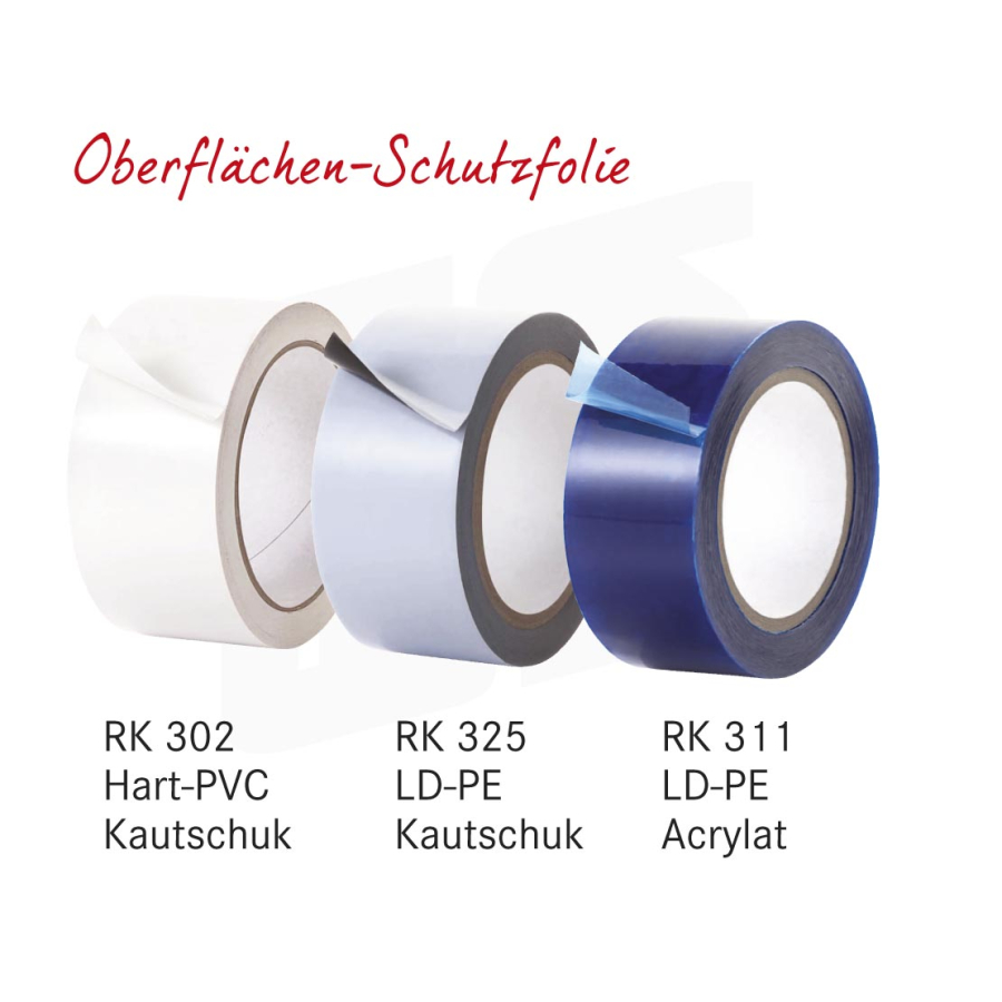 Oberflächen-Schutzfolie(n)  Träger: PVC oder LDPE, Kleber: Kautschuk oder  Acrylat - eswe versandpack gmbh