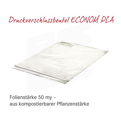 Druckverschlussbeutel ECONOM (PLA "kompostierbar") - 50µ