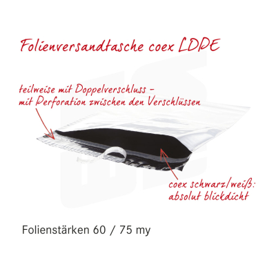 Folienversandtasche (LDPE, koex) - 60µ, 75µ