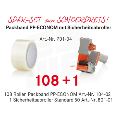 Spar-Set | Packband PP-ECONOM | Träger: PP, Kleber: Hotmelt